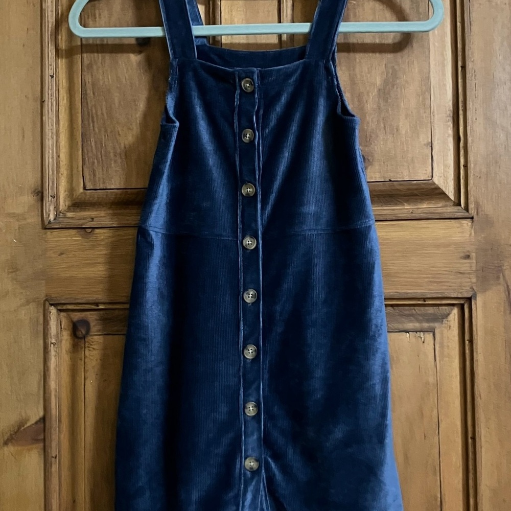 Little Girls Navy Button-Down Kids Dress